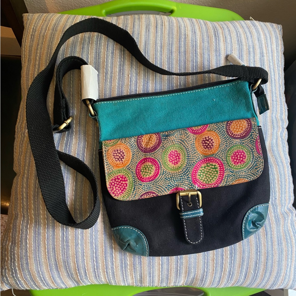 NWT The Bombay Store Colorful Patterned Crossbody Canvas Sling Bag